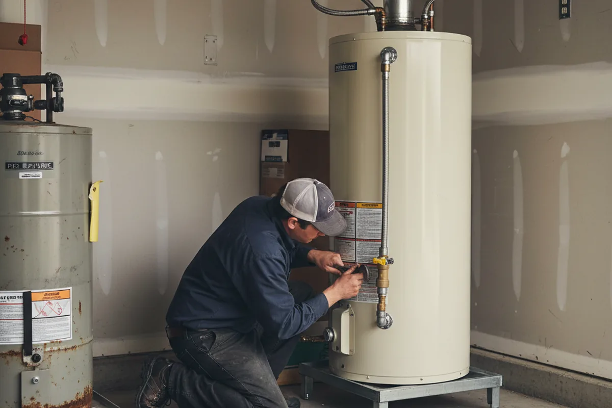 Water heater and shutoff valve replacement in Waseca